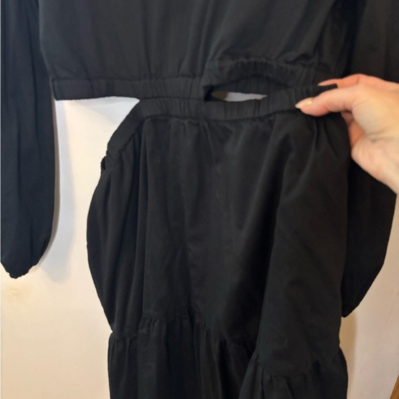 Women's The Drop Sita Short Black Sateen Cut Out Cotton Dress Size XXL - Picture 4 of 8